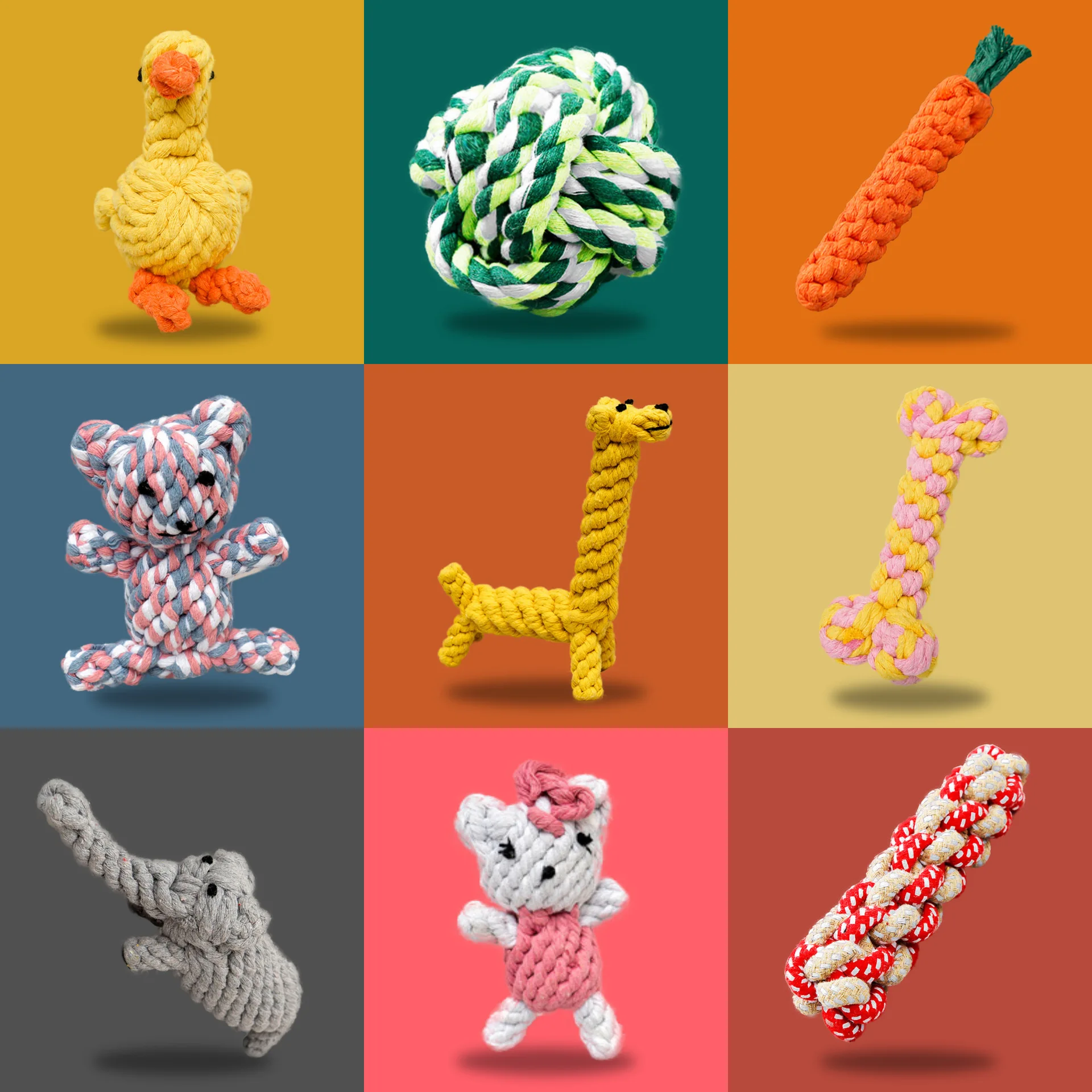 

Biting Knot Knitted Toy Large Dog Rope Ball Pet Puppy Teeth Grinding Bite Resistance And Depression Relief Method Dou