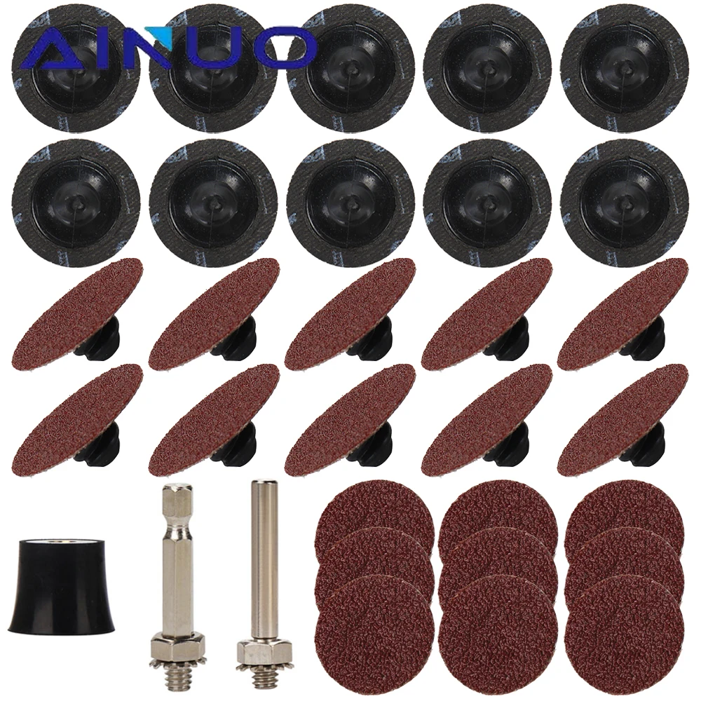 Шлифовальный диск Roloc，1 дюйма，Быстросменные циркониевые шлифовальные диски， абразивный вращающийся диск для точильного станка，60, 80, 120, 240 грит, 11/21 шт.