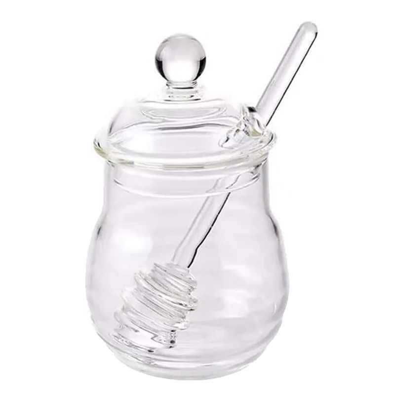 

Honey Jar With And Lid Crystal Honey Pot Beehive Honey Syrup Container For Home Kitchen
