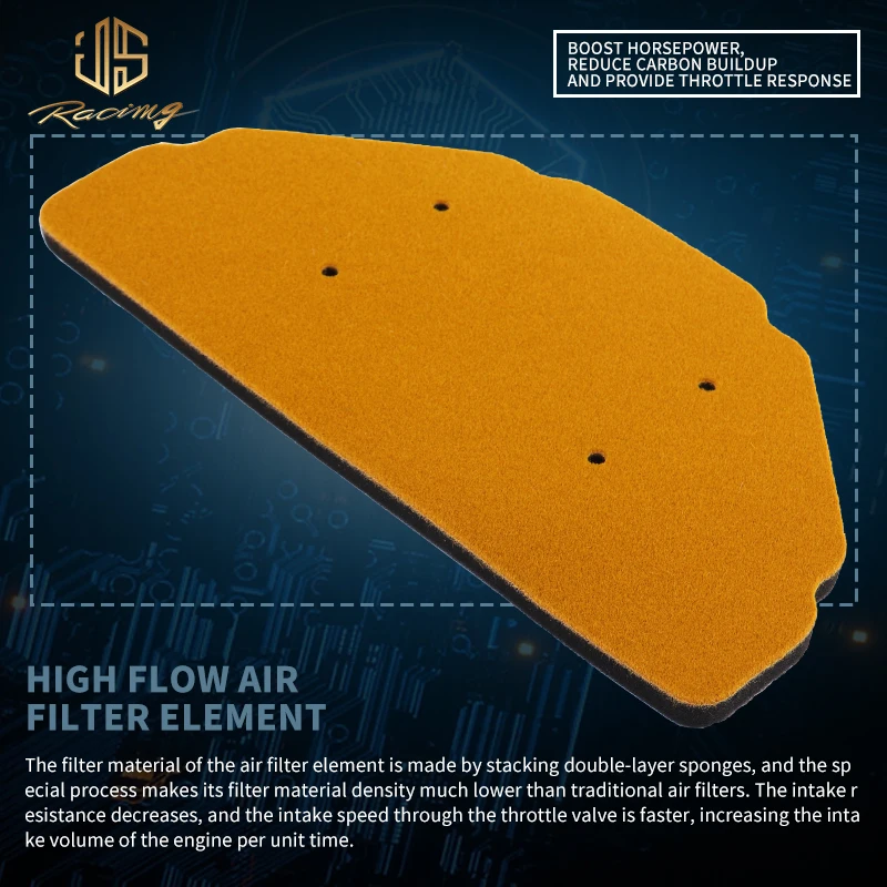 JSRAOIMG Мотоциклетный моющийся двойной воздушный фильтр очиститель впуска воздуха