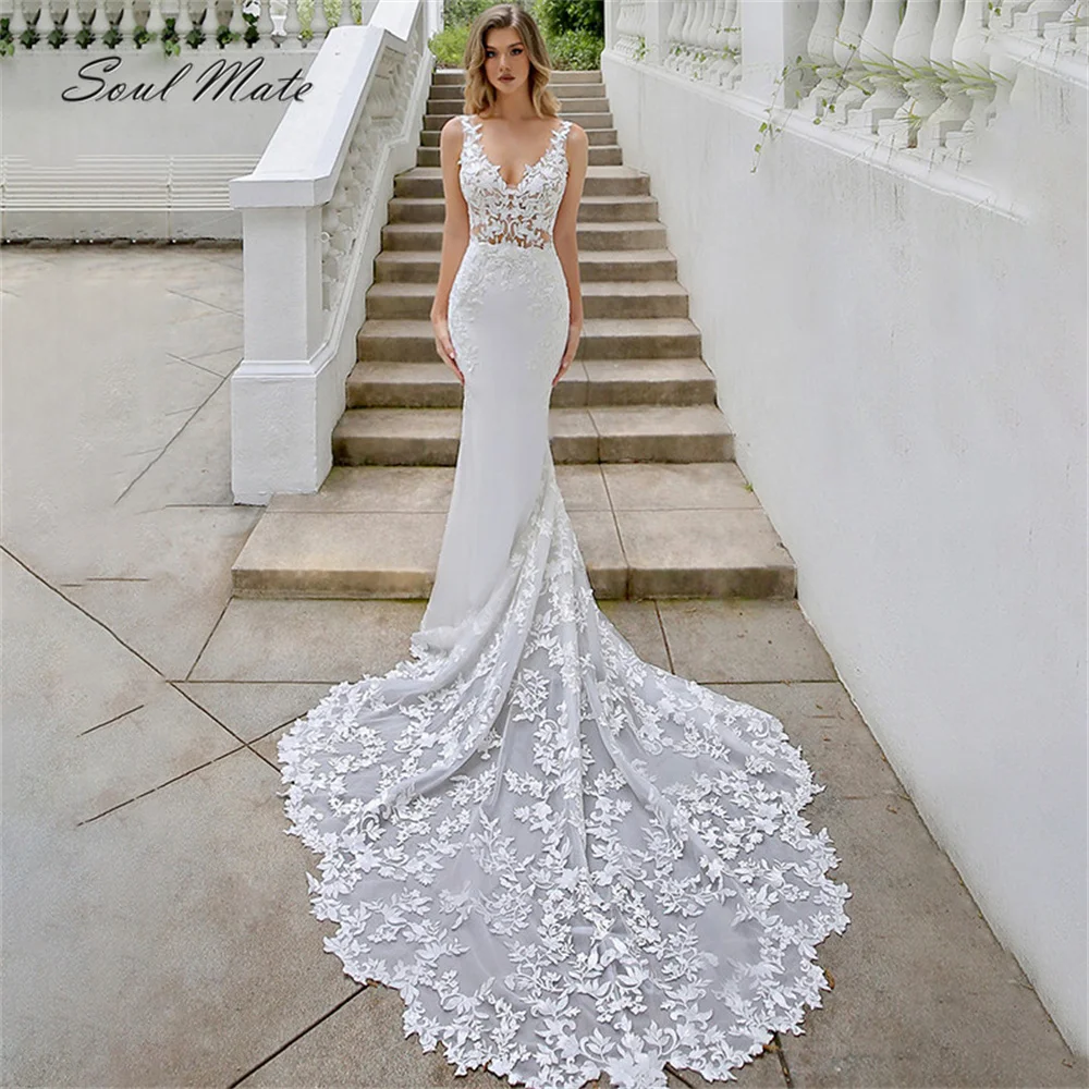 

Sexy Lace Mermaid 2022 Wedding Dresses Vestidos De Novia Sweetheart Appliques Bridal Gown Backless Bridal Dresses Robe De Mariag