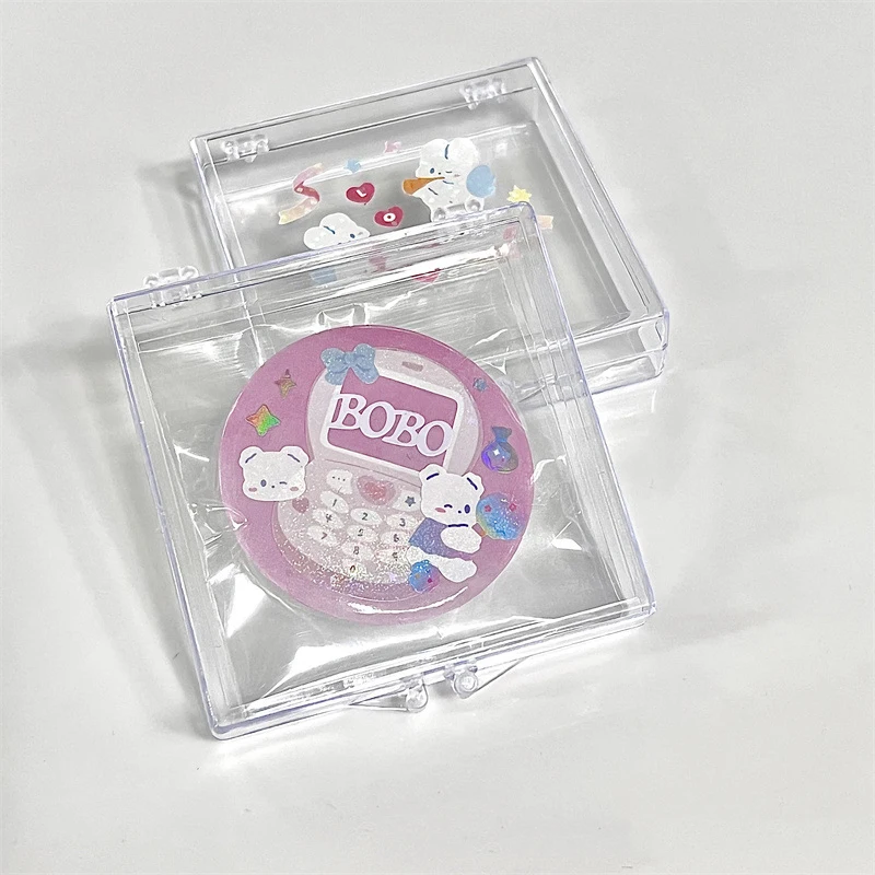 

Transparent Square Photocard Storage Box Acrylic Pendant Jewelry Mini Gift Box Picture Storage Case Classification Box