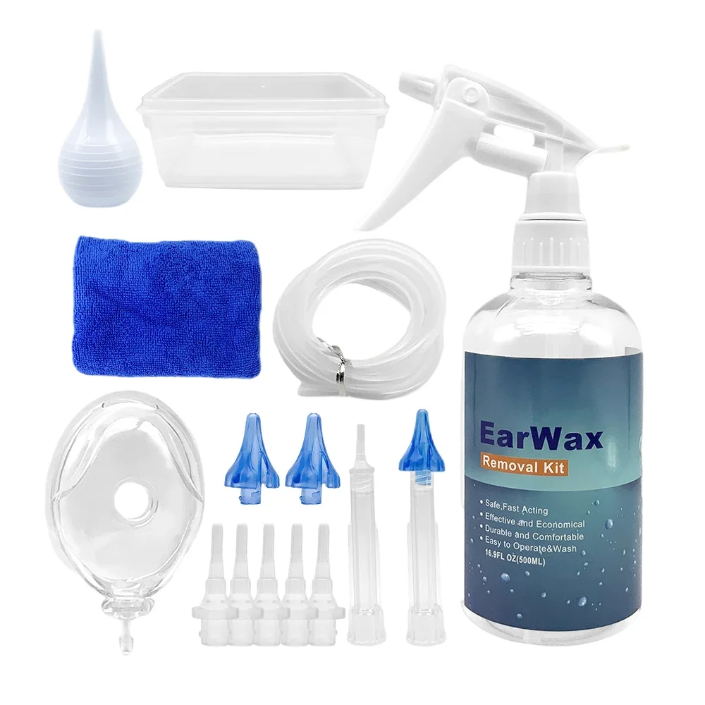 

Ear Wax Removal Kit Ear Irrigation Cleaning Ear Cleaner with Washing Syringe Squeeze Bulb Skin Care Kids Adults Health Bottle