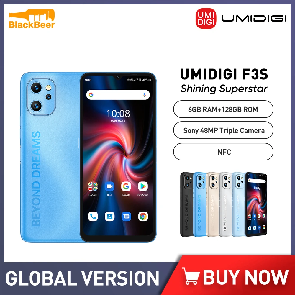 

UMIDIGI F3S Android 11 Smartphone Unisoc T610 MobilePhone 6GB 128GB 6.7 Inch Cellphone 48MP Triple Camera 5150mAh Global Version