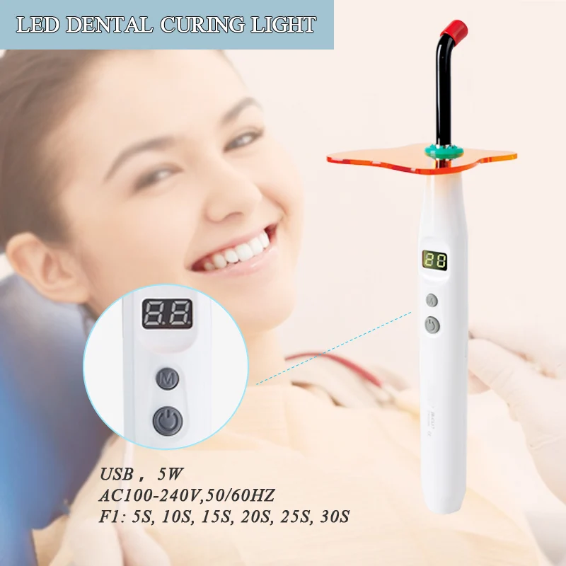 

GHMall CL17 Dental Light Curing Led Lamp Wireless USB Light Curing Machine Solidify Dental Tools