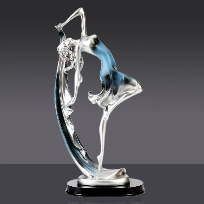 

Modern Creative Dancing Girl Handicraft Ornaments for Home Decoration Gold Blue Resin Ornaments for Car Cute Deer Mold