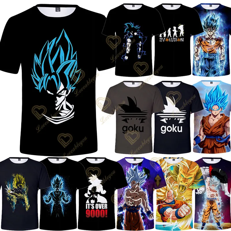 

2023 New Dragon Ball Theme Top Fashion Cartoon Cool Children's T-Shirt 3D Shirt Boys' Short Sleeve Top Street Summer Dress