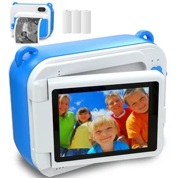 DIY Children's Printting Camera With Thermal Paper Digital Photo Camera Selfie Kids Instant Print Camera Boy's Birthday Toy Gift 1