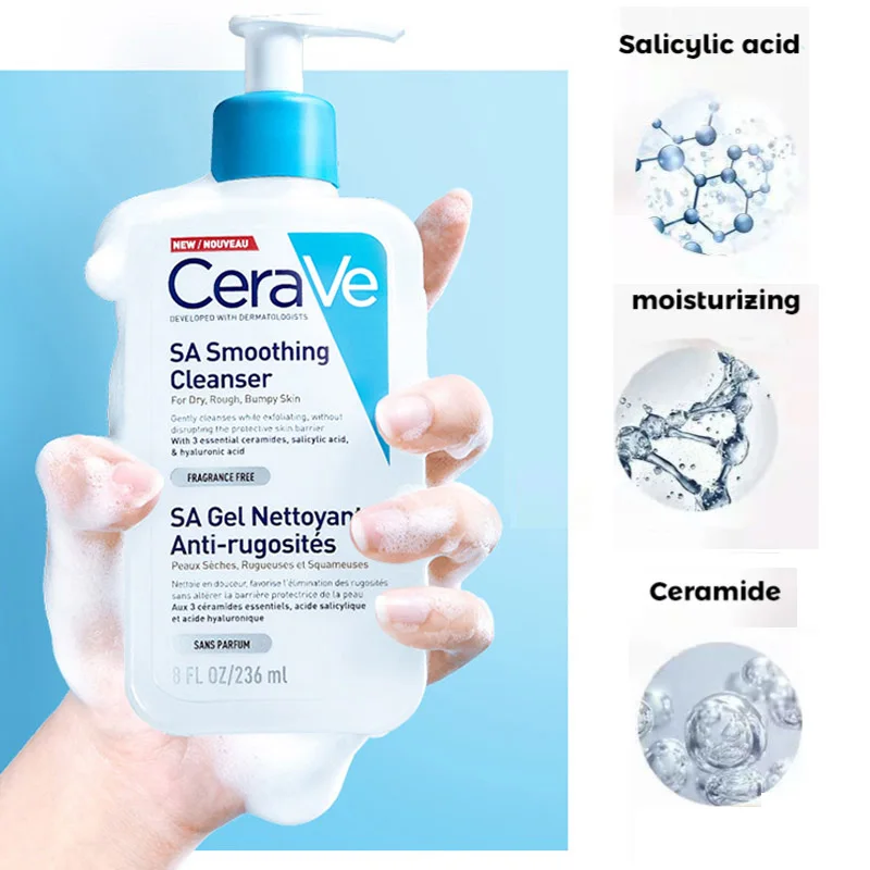 

Очищающее средство для лица из пены CeraVe, 236 мл, увлажняющий лосьон для тела, аминокислота салициловой кислоты, Отбеливающее и вспенивающее средство для жирной кожи