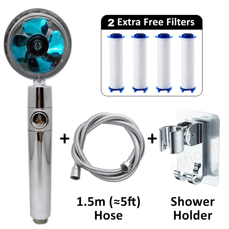 

Water Filter Shower Head with Hose and Holder,360 Rotated High Pressure Water Saving Handheld Showerhead,Rainfall Shower Sprayer