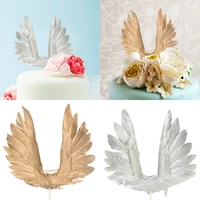 feather wings angel cake topper wedding happy birthday party cake topper decoration baking dessert cake top decoration supplies