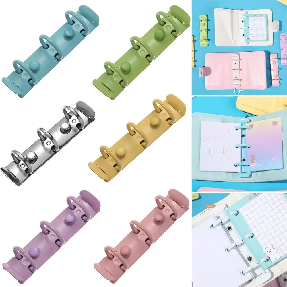 

Supplies DIY Accessory Notepad 3 Holes Refillable Binder Clip Ring Binder Notebook Binding Hoops Loose-leaf File Folder