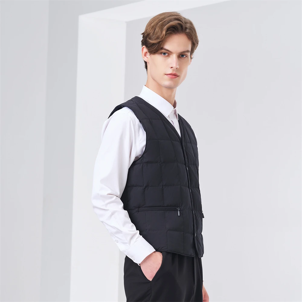 TANBOER Ultralight Filling Power 680 Winter Vest Solid  90% Duck Down Sleeveless Internal Wear TA330005