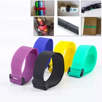 velcro tape self adhesive tape buckles wire management cable fasteners packaging reverse velcro tape with wire organizer