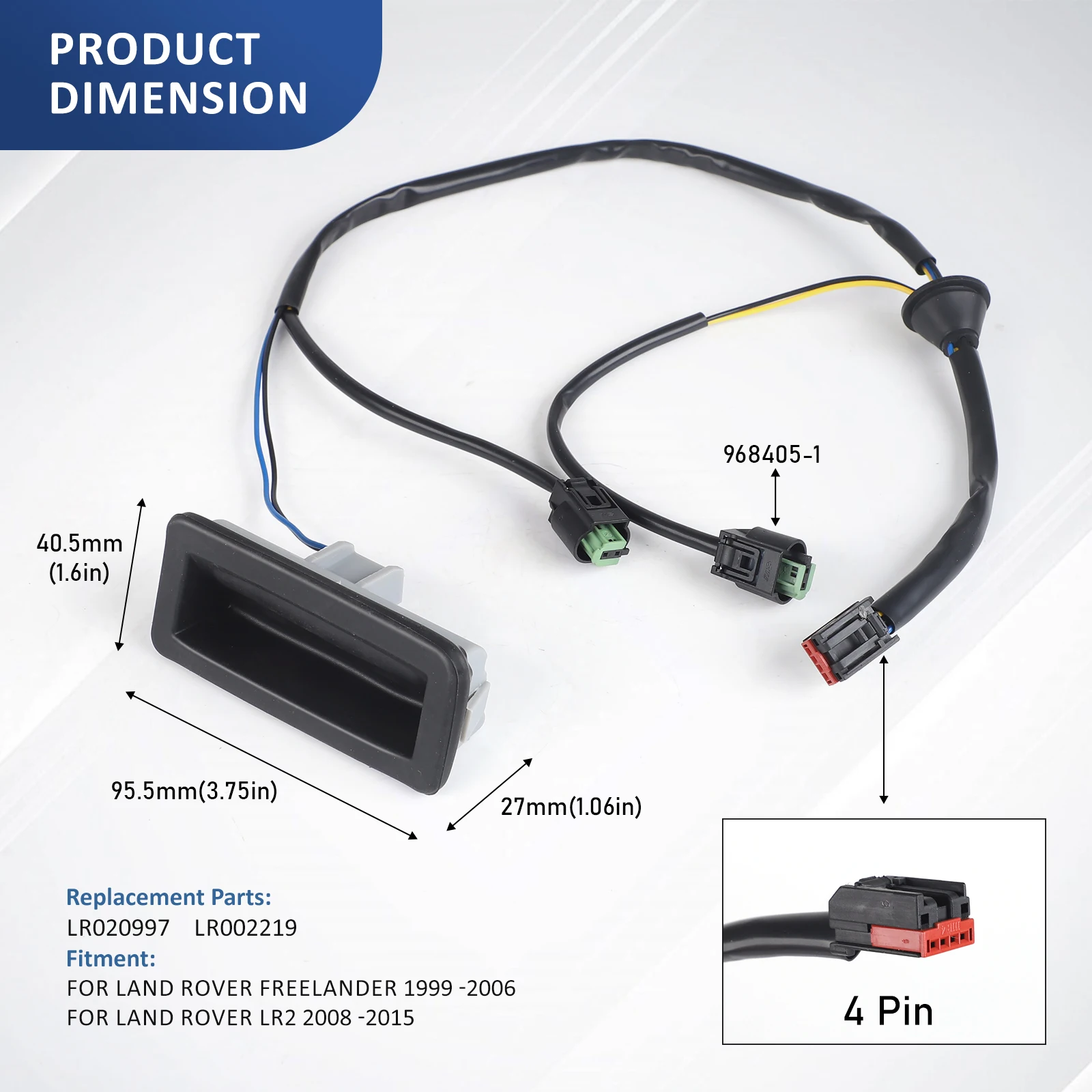 LR 020997 042648 002219 Задний багажник ручка открывания переключатель кнопка проводки для
