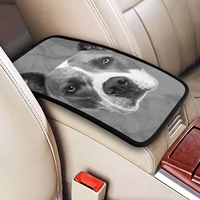 grey dog car center console armrest cover pad seat armrest box protector universal car trim suitable for most vehicles