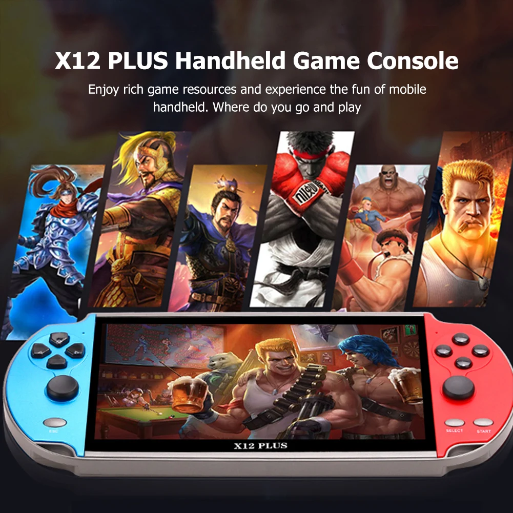 Портативная игровая консоль X12 Plus 7 1 дюйма IPS-экран 16 + 32 ГБ 10000 классических игр -