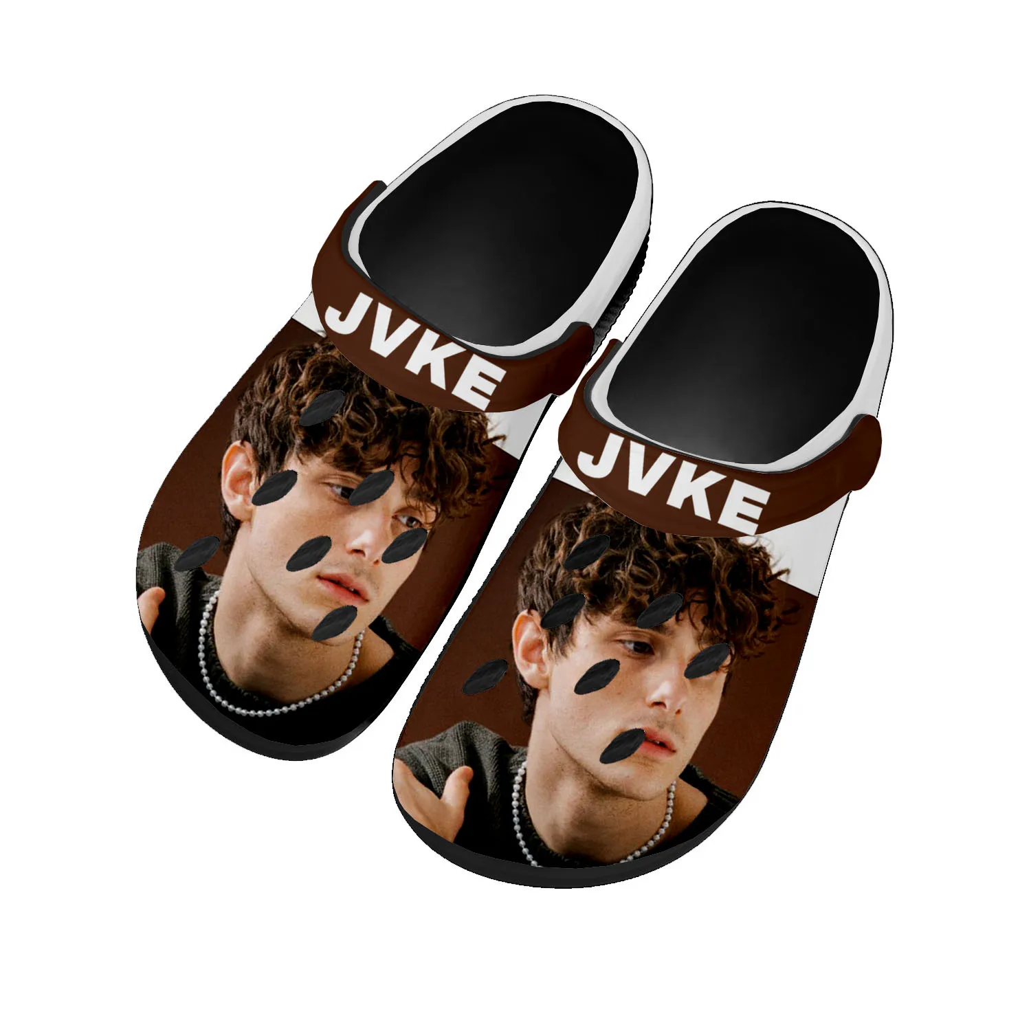 

JVKE Popular Singer Pop Music Home Clogs Custom Water Shoes Mens Womens Teenager Shoe Garden Clog Breathable Beach Hole Slippers