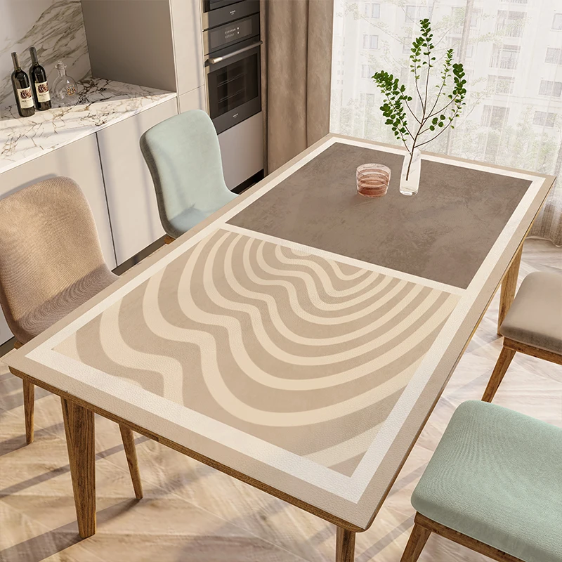 

Rectangular dining table mat, waterproof, oil resistant, scald resistant, and wash free leather tablecloth, coffee table