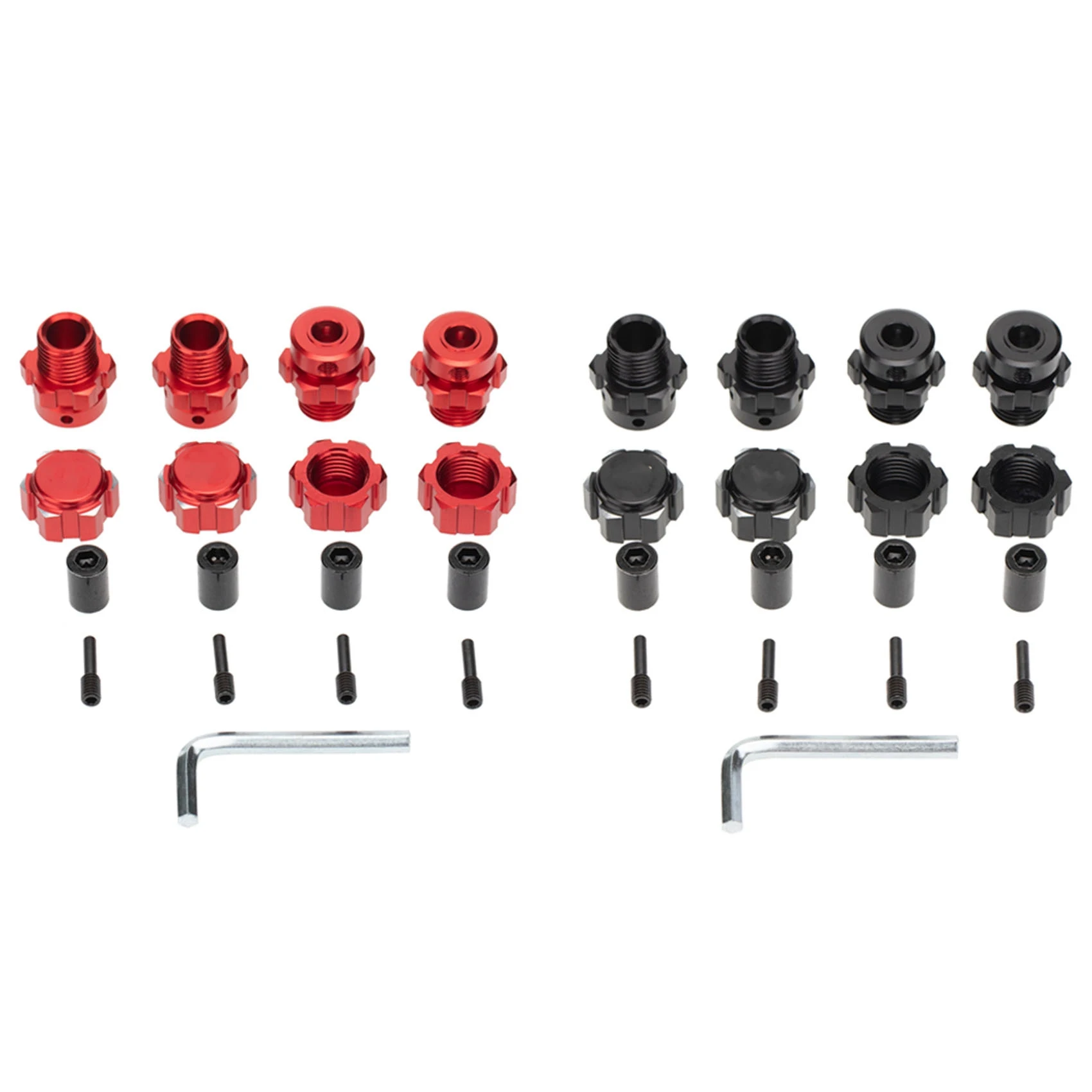 

2 комплекта, 17 мм, шестигранные, зеркальные ступицы, удлинитель для радиоуправляемых автомобилей 1/10 Traxxas, черные и красные