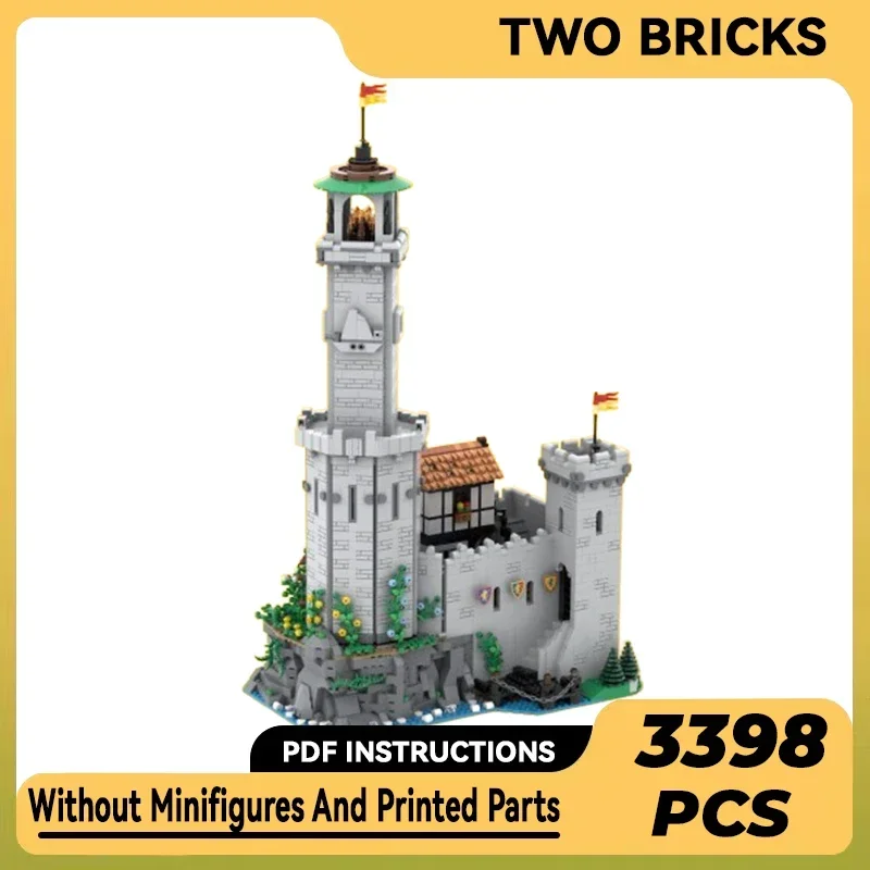 Средневековая модель Moc строительные кирпичи маяк замок льва воина технология