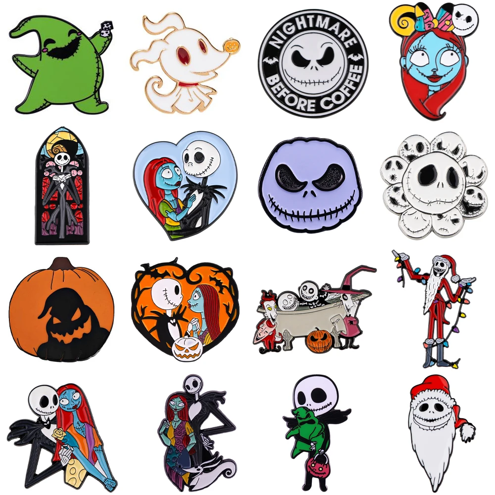 

Halloween Pins Horror Theme Lapel Pins Backpack Handbags Jeans Brooch Cartoon Clothing Badges Kids Teens Cosplay Accessories