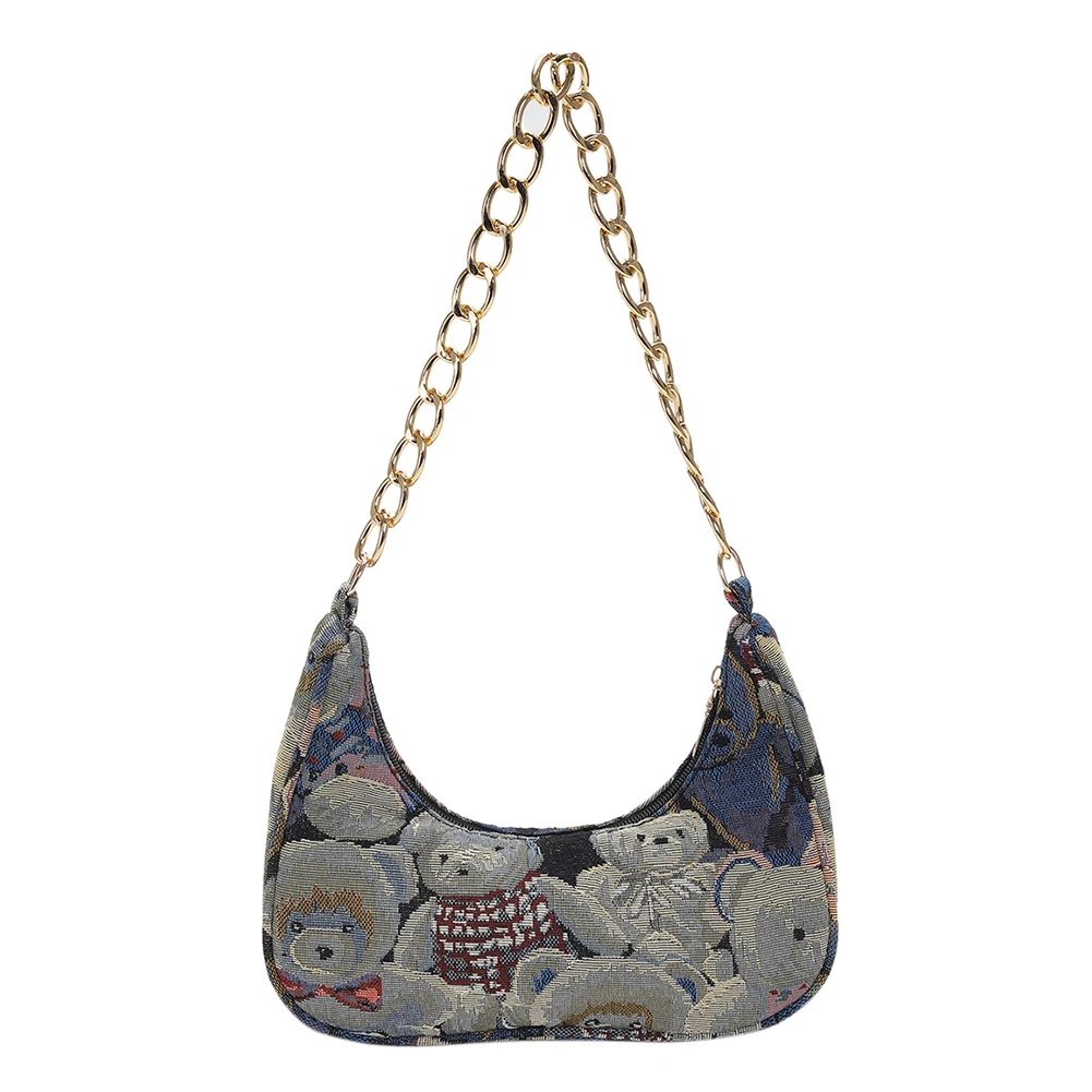 

Women Fashion Armpit Bag Cute Kawaii Bear Female Clutch Girl High-quality Large Bag Simple Pearl for Travel Vacation