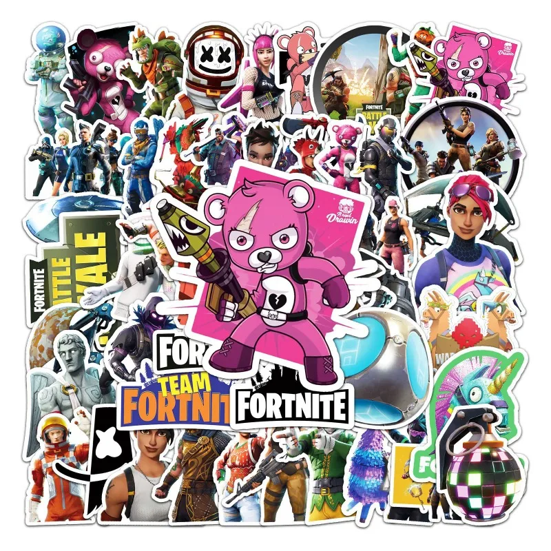 Фото 50 наклеек Fortnite для игр, декора, DIY-проектов, украшения скейтбордов, ноутбуков, багажа, бутылок для воды, блокнотов, а также для вечеринок №2