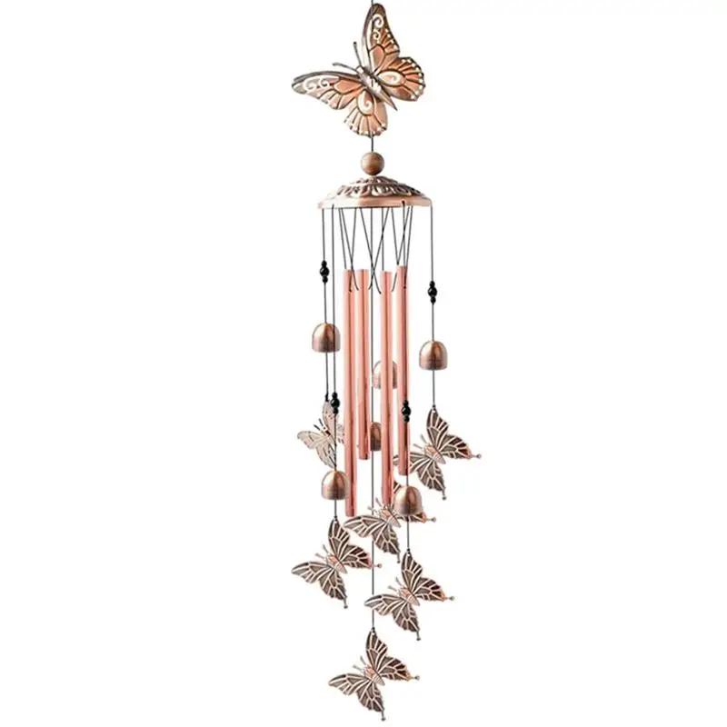 

Butterfly Wind Chimes Small Dragonfly Wind Chime Indoor Outdoor Metal Decor With 4 Tubes And A Hook Ring Porch For Patio