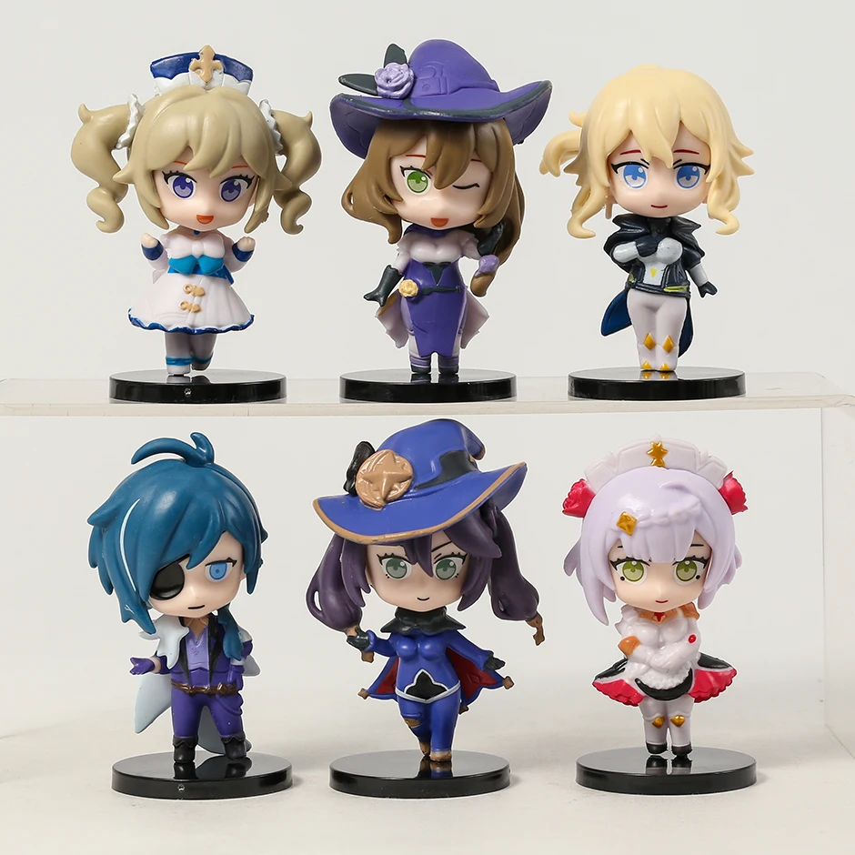 

Genshin Impact Lisa Kaeya Barbara Jean Noelle Mona PVC Figures Toys 6pcs/set