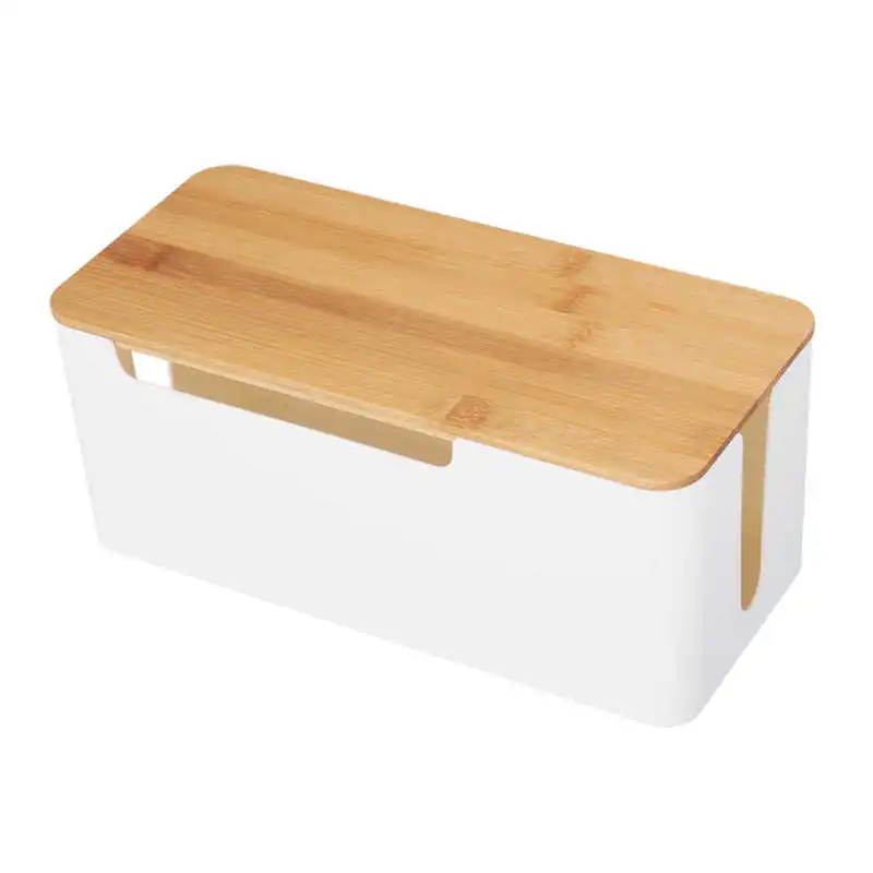 

Power Cord Storage Box Wire Organizer Large Space Capacity Dustproof Reusable Impact Resistant with Cover for Office for Home