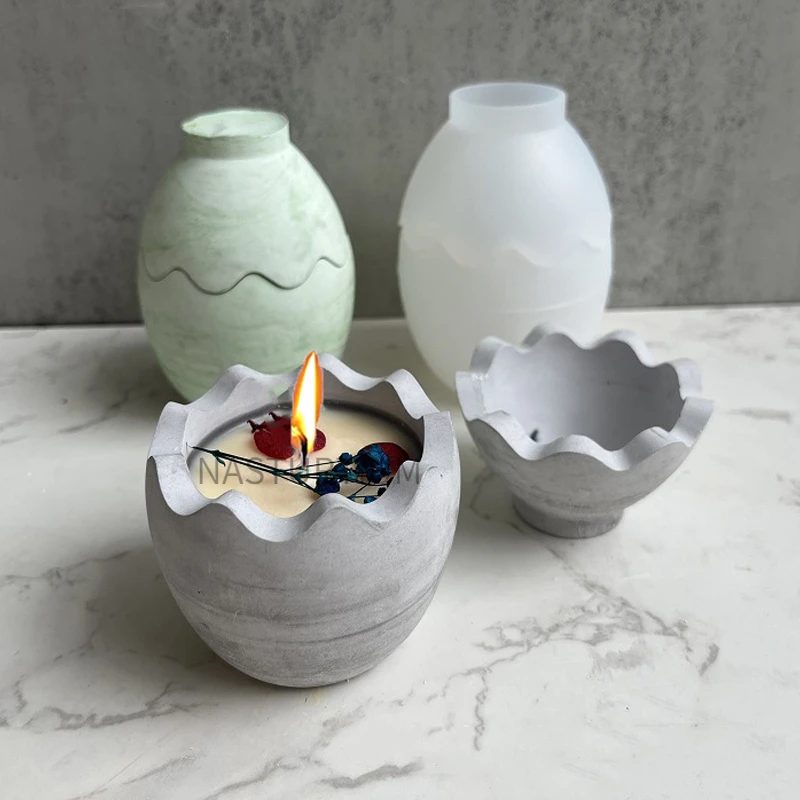 Silicone Mold Diy Crystal Epoxy Resin Storage Box Candle Jar Making Tool Cement Plaster Artifact Molud