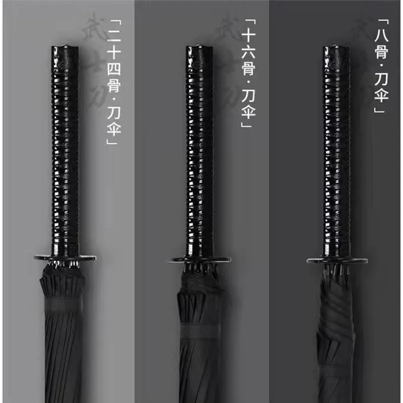 

8 16 24 Bones Automatically Open Long Handle Windproof Samurai Sword Umbrella Japanese Ninja-like Sun and Rain Straight Umbrella