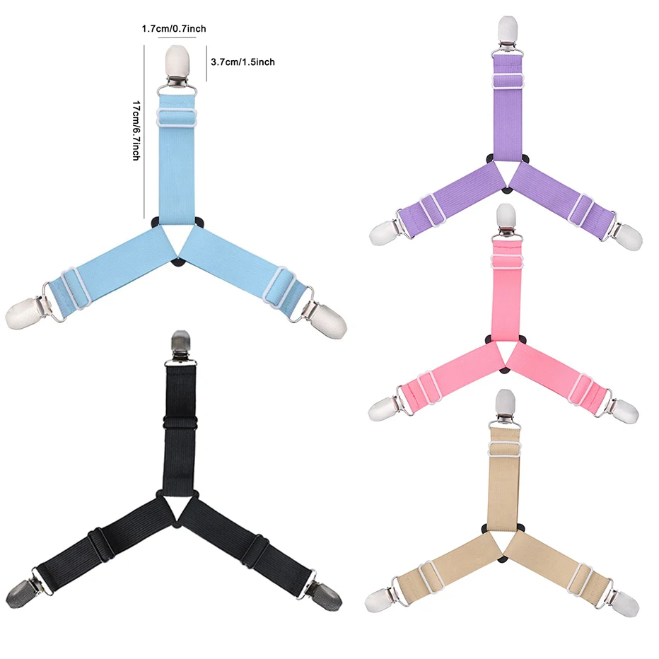 

Adjustable Elastic Bed Sheet Clips - Keep Your Mattress Cover Secure with These Non-Slip Bed Sheet Corner Grippers and Blanket