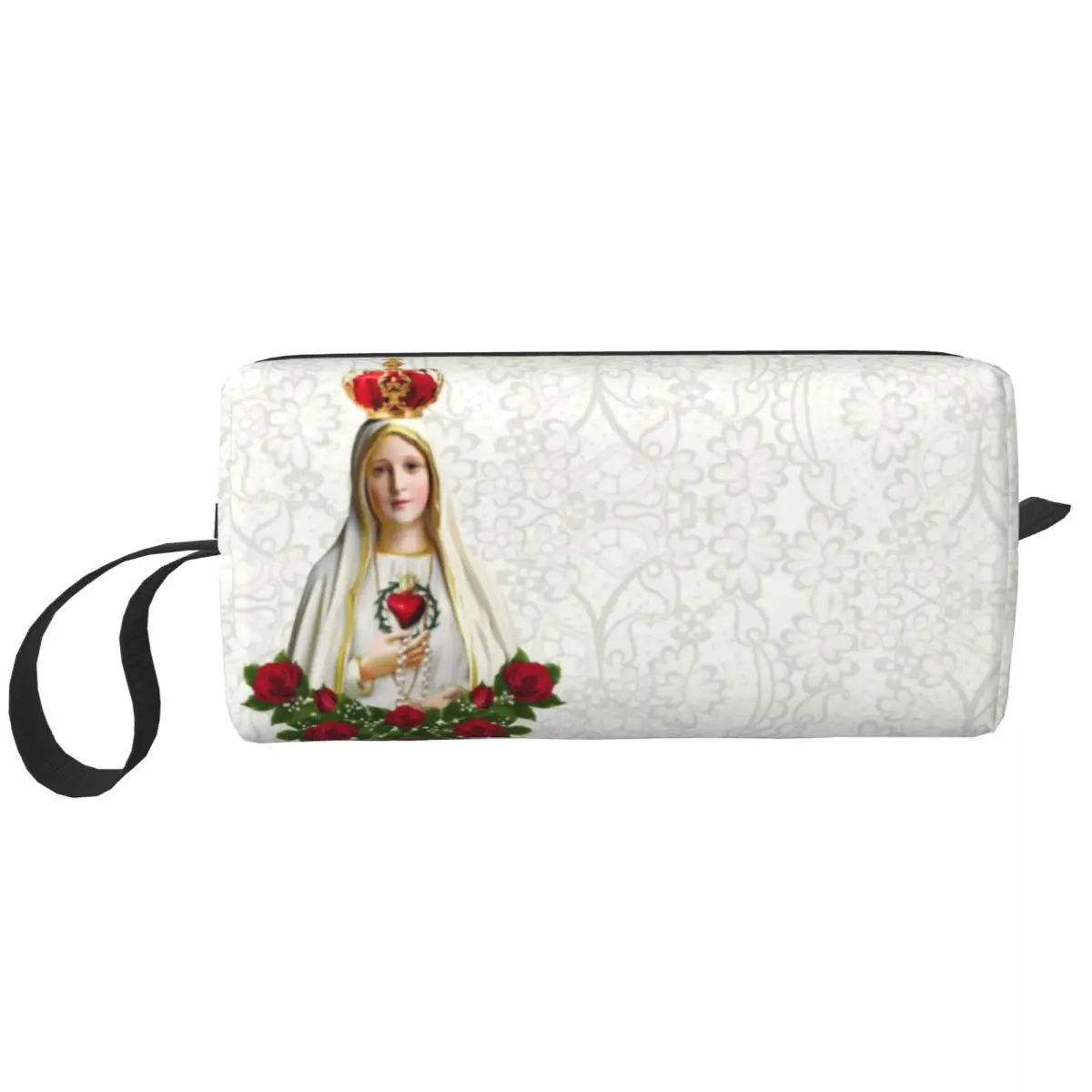 

Our Lady Of Fatima Toiletry Bag Portugal Rosary Catholic Virgin Mary Cosmetic Makeup Organizer Lady Beauty Storage Dopp Kit Case