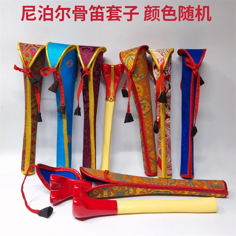 

Nepal Tibetan bone flute natural bone esoteric ritual utensil offering instrument about 29cm long complimentary sleeve