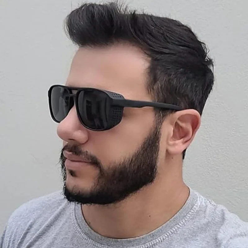 RBROVO 2024 двойной луч панк Солнцезащитные очки Мужские Винтажные квадратные для