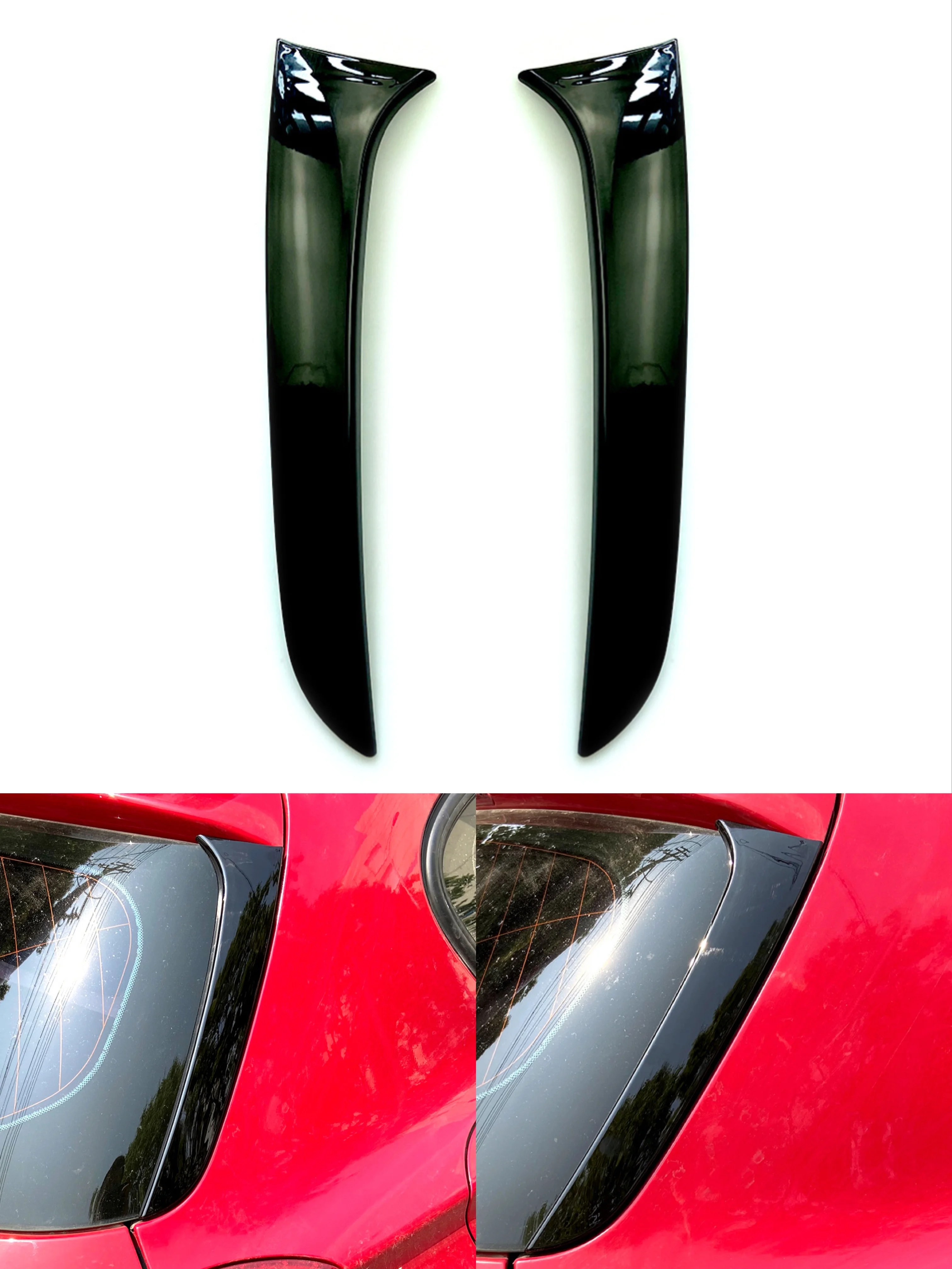 2 шт. боковой спойлер на заднее окно накладка Canard Splitter для BMW F20 F21 1 серии 2012 2013 2014 2015