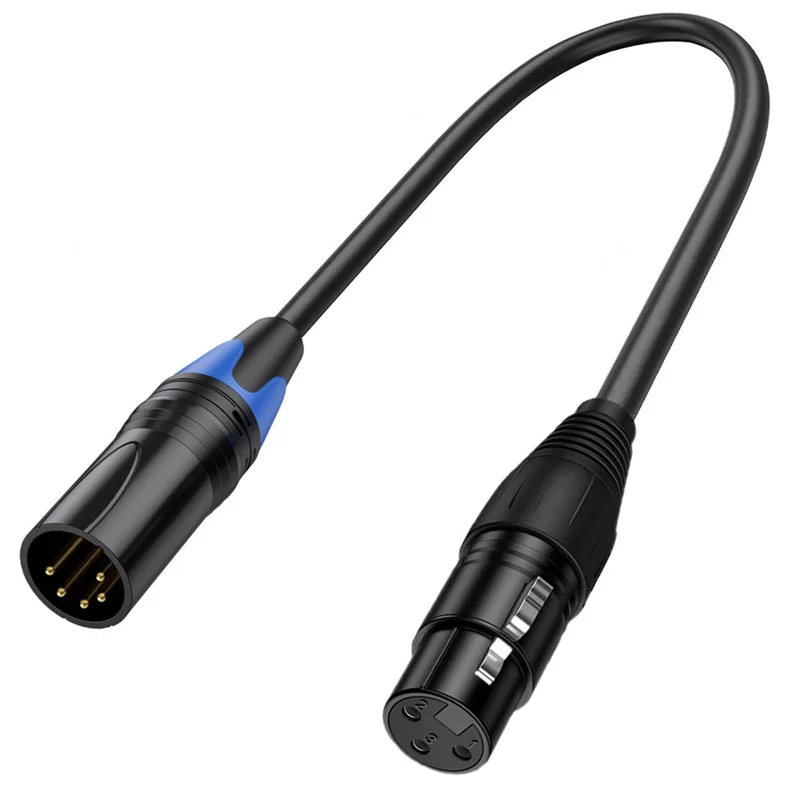 XLR Male 3 Pin к Female 5 5-контактный аудиокабель для микрофона DMX Stage светильник