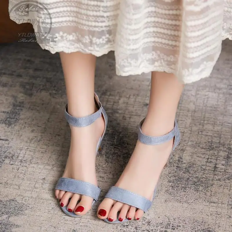 

Women Sandals Open Toe Summer Shoes With High Heels Ankle Strap Female Thin Heel Zipper Plus Size Sandalias Mujer SIZE 35-43