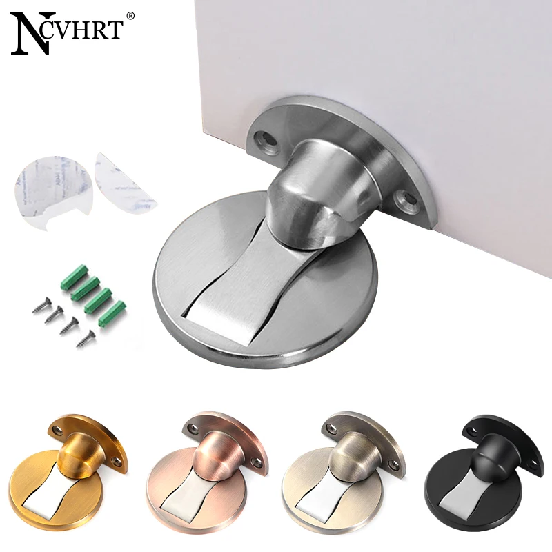 

1Pcs Stainless Steel Magnet Door Stops Magnetic Door Stopper Non-punch Door Holder Hidden Doorstop Furniture Door Hardware
