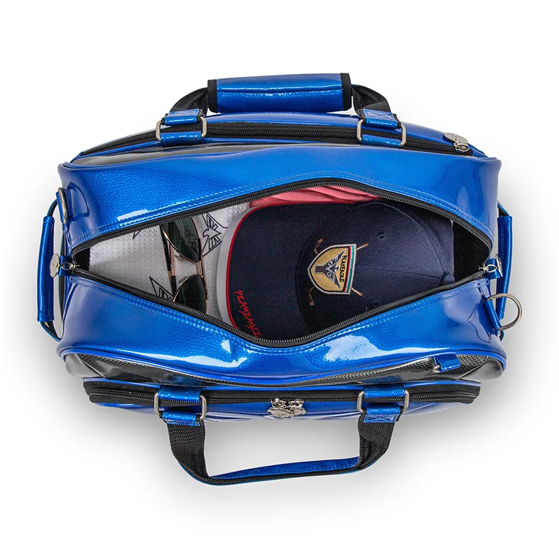Playeagle Fashion Crystal Pu Leather Clothing Golf Clothes Travel Golf Boston Duffle Bag with Shoe Compartment