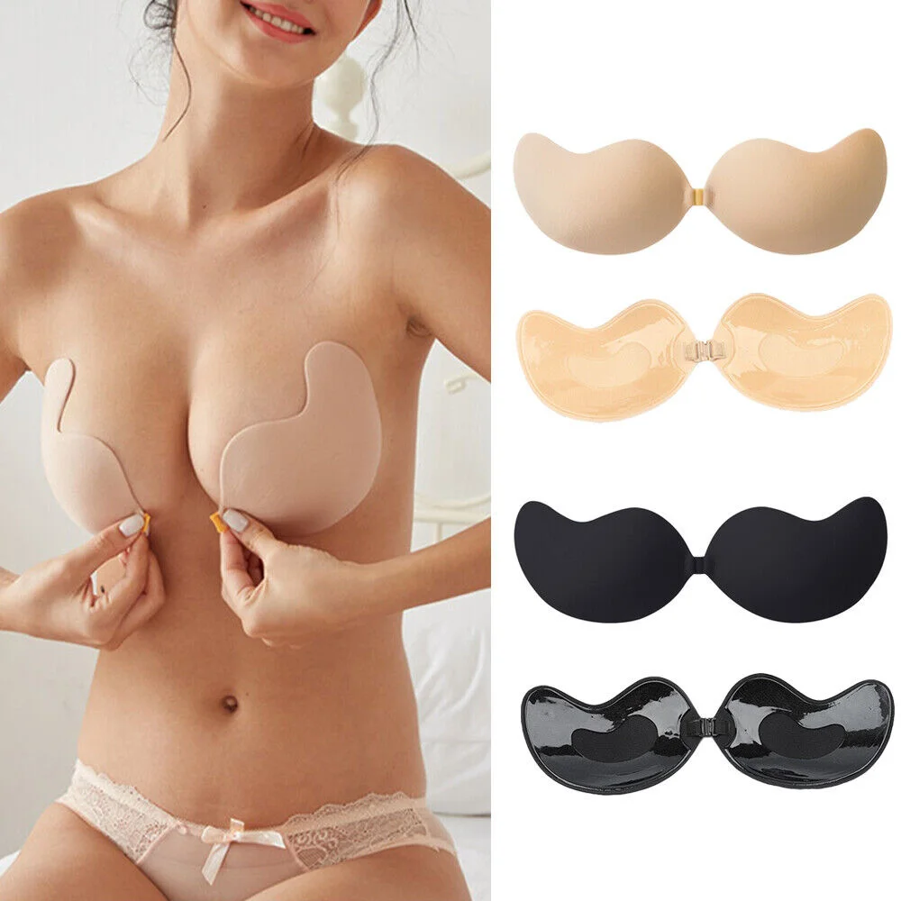 

1pc Women Silicone Strapless Bra Backless Self Adhesive Invisible Underwear Rimless Comfortable Brassiere Summer Thin Wrap Chest