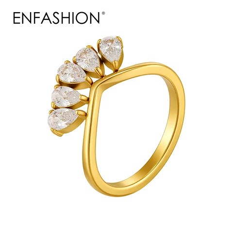 ENFASHION Циркониевое кольцо из нержавеющей стали