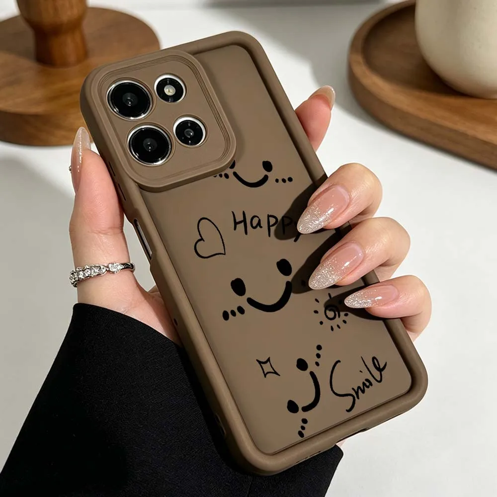 Фото Забавный черный чехол со смайликом для Motorola Moto G86 G85 G75 G56 G35 G24 G06 Edge 70 60 50 Fusion Eye Ladder Phone Case №5