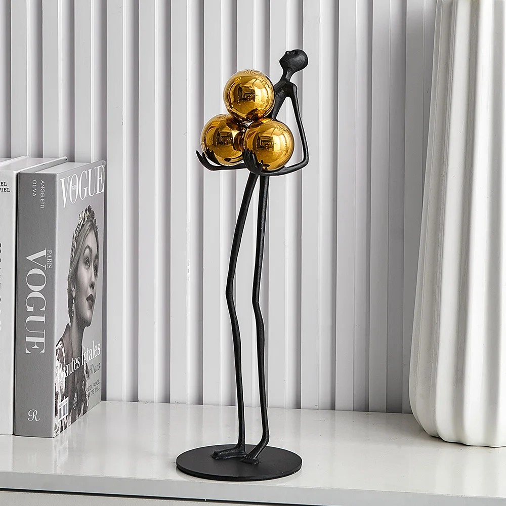 

Modern Art Decor Holding Ball Character Figurines Study Bedroom Decoration Living Room Decorative Accessories Home Decor Gift