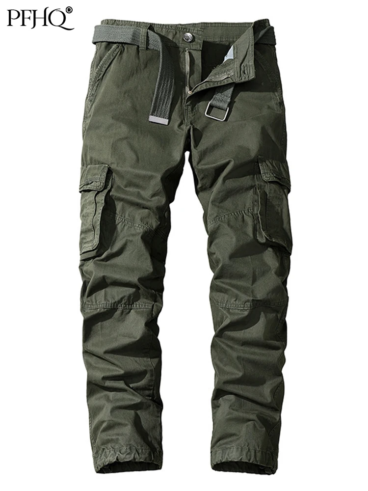 

PFHQ Men's Cargo Pants Military Style Tactical Stylish Cool Camo Jogger Cotton Many Pockets Camouflage Overalls Trousers 21Q1503