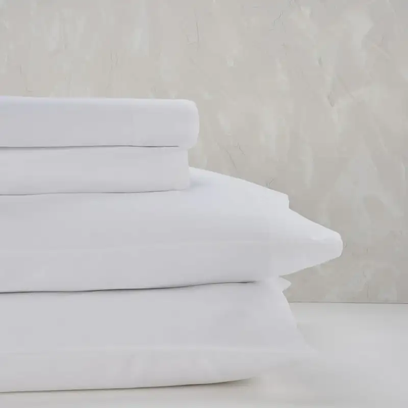 

Solid White King 4-piece Bedding Sheet Set