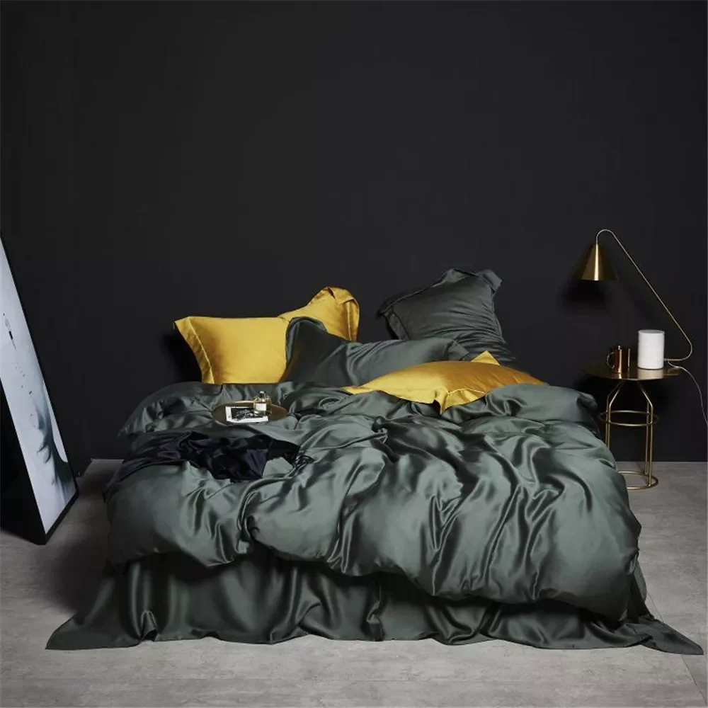 

100% Silk Bedding Set Healthy Pure Silk Luxury Queen King Duvet Cover Flat Sheet Pillowcase Bed Linen Set