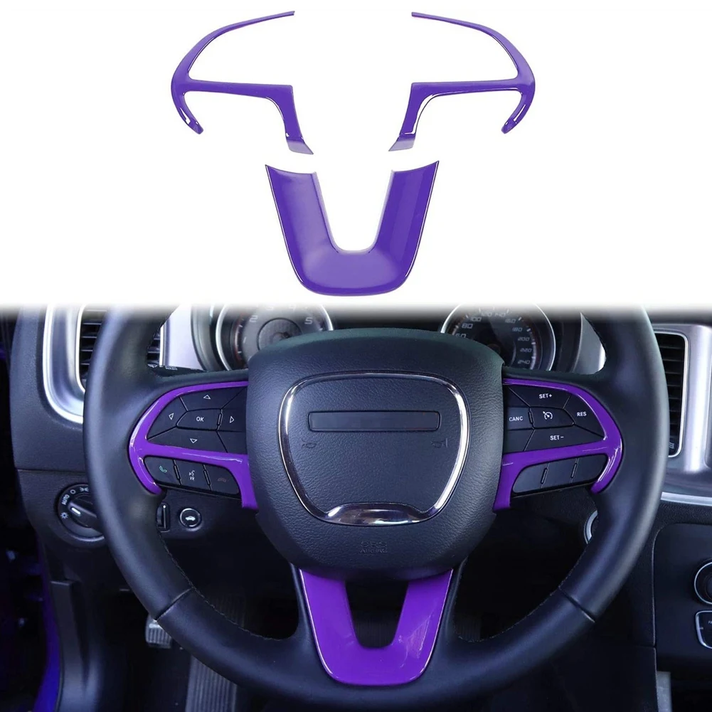

Steering Wheel Trim for Dodge- Challenger Charger 2015-2022 Durango, for -Jeep Grand Cherokee, ABS Purple